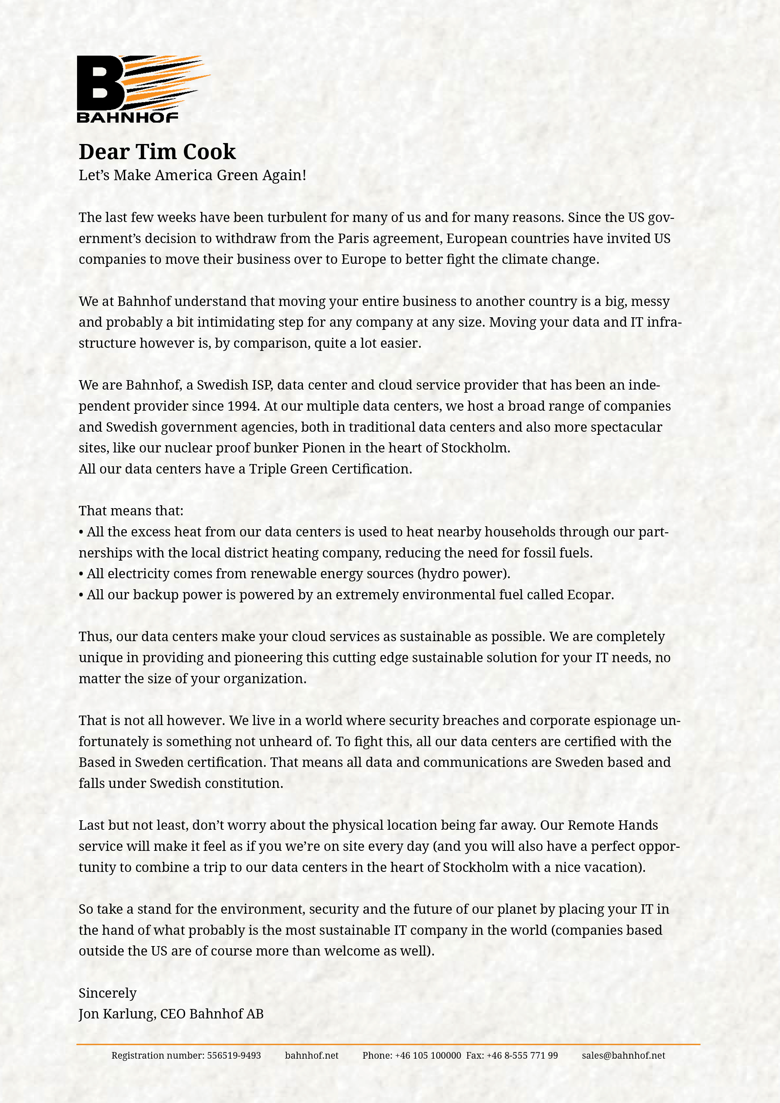 An open letter to U S panies Nyheter An open letter to U S panies Nyheter